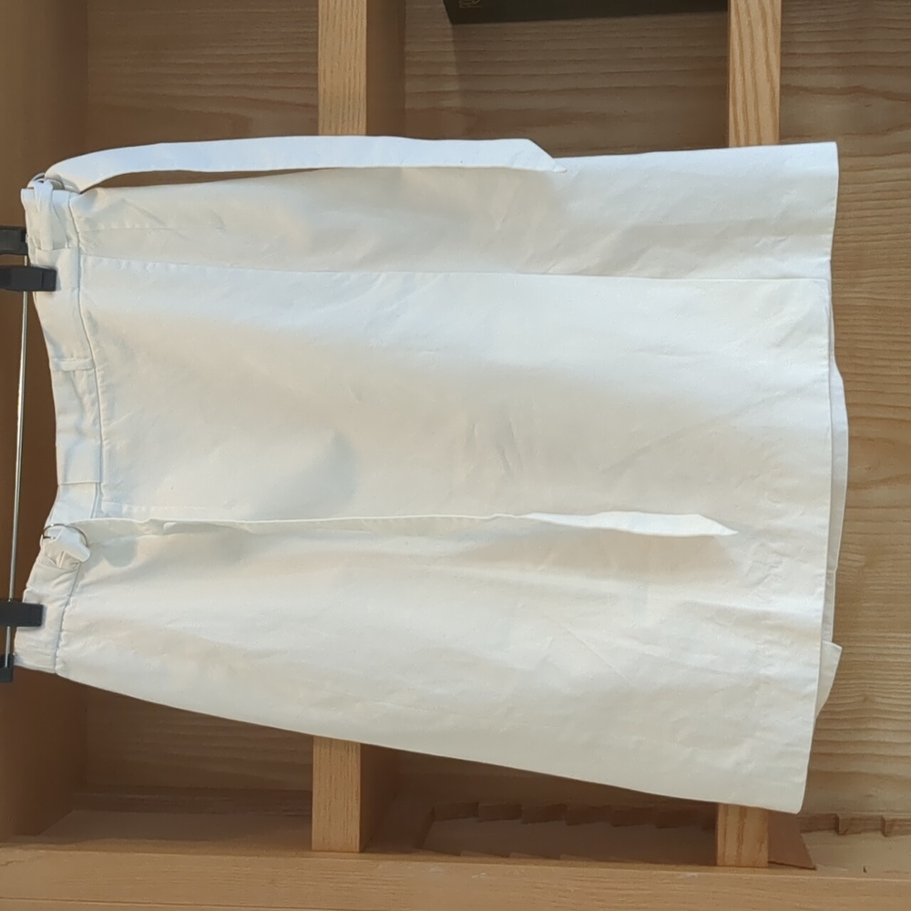 White Cotton YSL Skirt with Slit